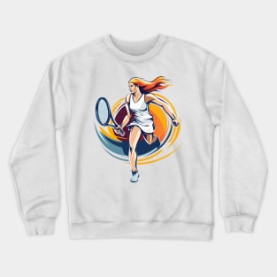 woman playing tennis Crewneck Sweatshirt